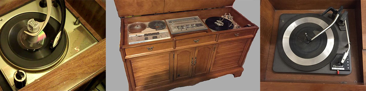 Console stereos .. some had 45 players, some LP players, some had reel to reels and some even 8 tracks!